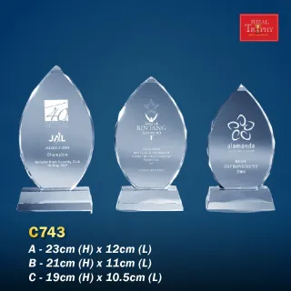 Trophy Crystal Plaque - Rizal Trophy